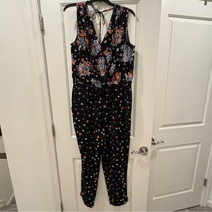 Loft - Floral Tie-Waist Jumpsuit